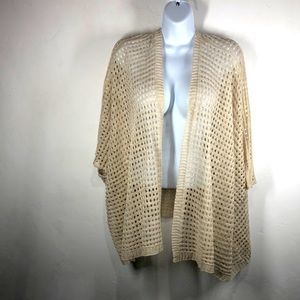NWT 77 Sisters tan open knit cardigan size s/m